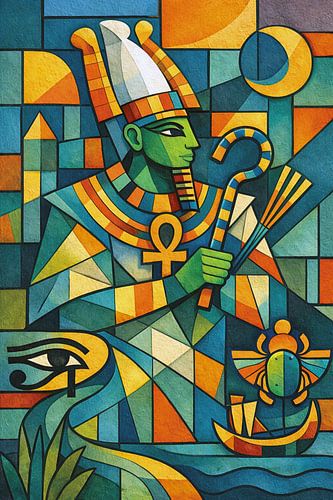 Peinture représentant Osiris, le dieu égyptien de l'au-delà.