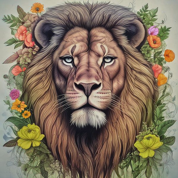 Lion with garland by Humphry Jacobs