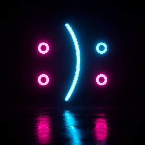 Two Stories in Neon Pink & Cyan