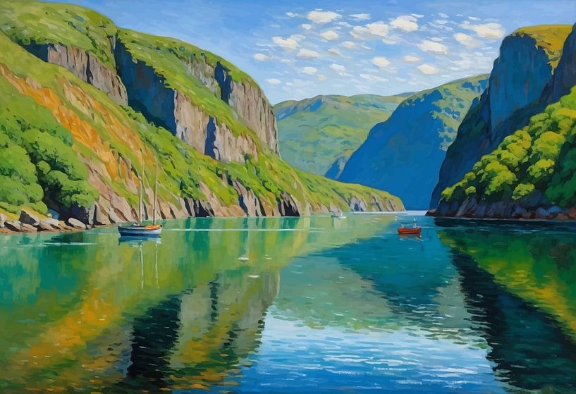 Noorse Fjorden Schilderij Landschap van MIROKKU