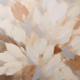Abstraktes Gemälde mit neutralen Blumen von IamHome Studio