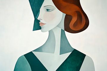 Indrukwekkend portret van een vrouw in pastel van Poster Art Shop