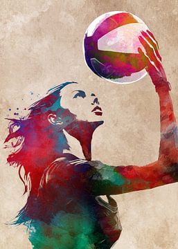 Volleybal sport kunst #volleybal van JBJart Justyna Jaszke