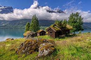 Sommer am Lovatnet See in Norwegen