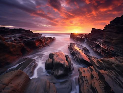 L'heure dorée au bord de la mer