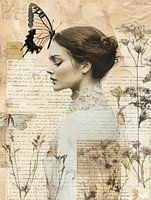 Collage poétique avec des papillons