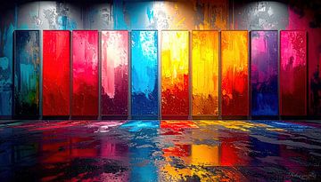 Abstrakter Ausstellungsraum der Stille, eine Inszenierung der Leere