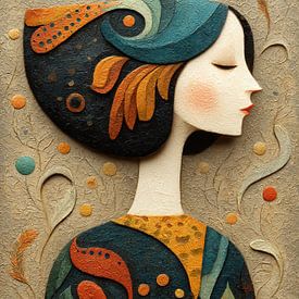 Femme aux couleurs sur Caprices d'Art
