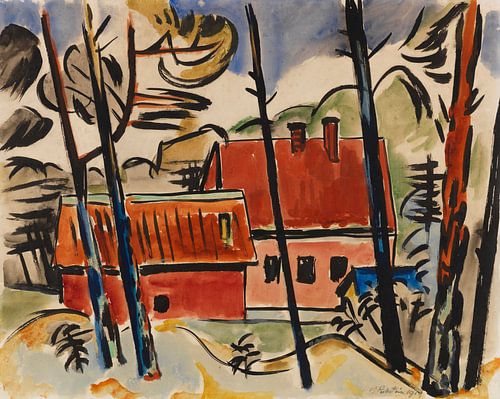 Max Pechstein, Red Houses, 1919 by Atelier Liesjes