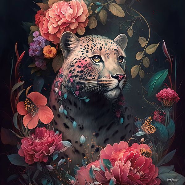 predator with flowers by Gelissen Artworks