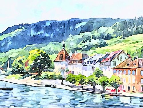 Landschap aan het Bodenmeer, motief 1