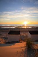Sunset with beach houses