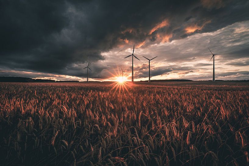 Winderräder im Sonnenuntergang von Skyze Photography by André Stein