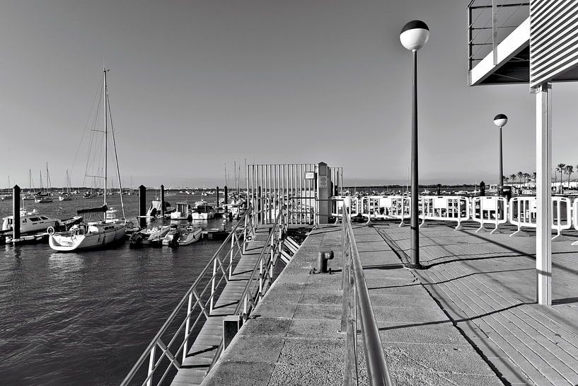 Andalusian marina in Novo Sancti Petri - monochrome by Silva Wischeropp