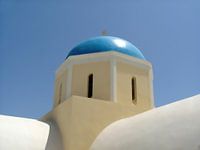 Typical church on the Greek island of Santorini