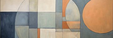 Abstract Geometrisch Oranje van Abstract Schilderij