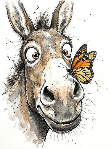 Vlinder en ezel