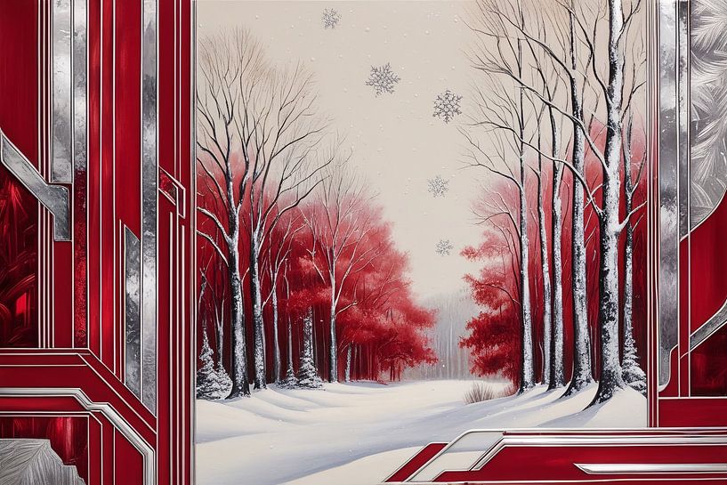 Winter landscape in Art Deco style by Art & Soul Creations