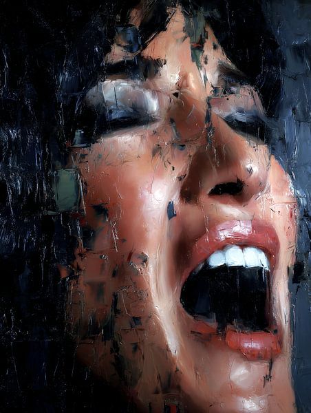 Screaming woman by Frank Heinz