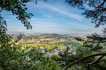 Uitzicht op Röhrnbach vanaf Steinerleinbach van Berthold Ambros