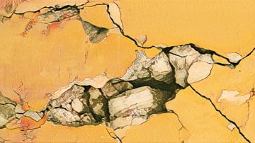 Gat in de muur - Bonaire abstract van Marly De Kok