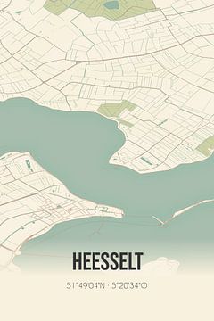 Vintage landkaart van Heesselt (Gelderland) van Rezona
