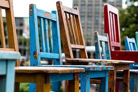 Coloured chairs by Franziska Pfeiffer