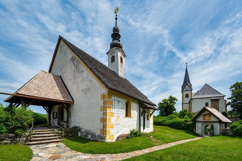 Vue des églises de Maria Woerth sur le lac Woertherseein Aus par Andreas Völkel