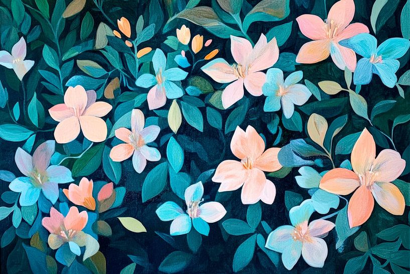 Des fleurs aux couleurs douces par Poster Art Shop