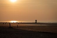 Sunset at the 'steenmannetje' in Mariakerke-Bad by Captured Created by Cathleen thumbnail