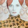 Face under Autumn Leaves | Collage van Behindthegray