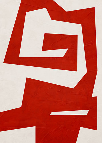 Minimalist abstract art featuring organic shapes in warm, colourful tones.