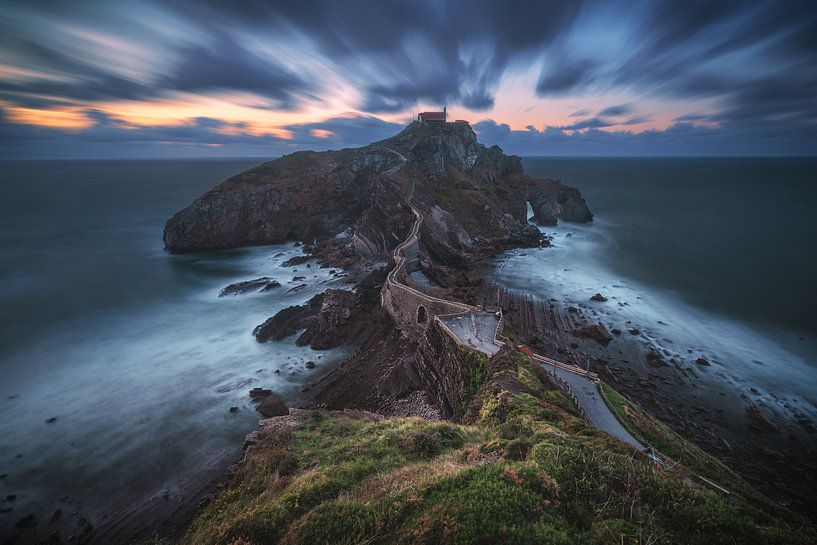 Spain Gaztelugatxe at Blue Hour by Jean Claude Castor