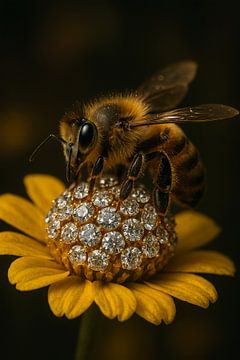 Bij op Diamanten Bloem – Natuur ontmoet Luxe van But First Framing