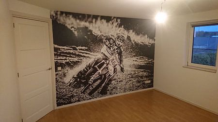 Motorcrosser on speed through the bend