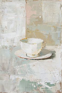 Moderne Kaffee-Malerei | Koffein-Leinwand von Abstraktes Gemälde