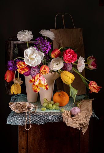 Stilleben Bunte Tulpen