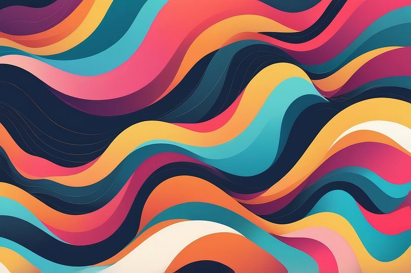 Kleurrijke abstracte oceaan golven achtergrond van hisam colours
