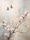 Bloesem met Vlinders, Japandi van Caroline Guerain thumbnail