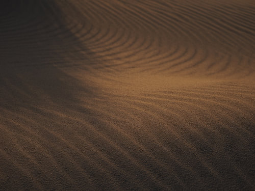 Spel van schaduw en warm zonlicht op het strand