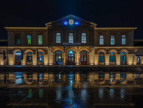 Station Zwolle bij nacht
