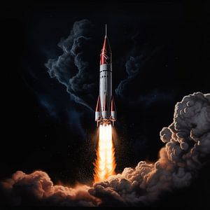 Rocket launch in the dark
