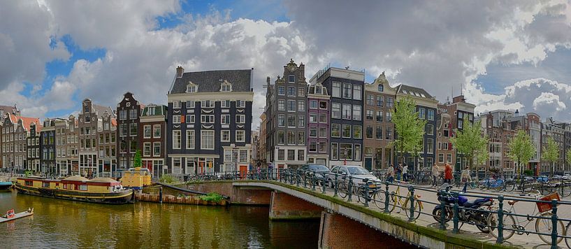 Panorama Singel Amsterdam van Peter Bartelings