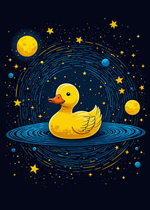 Gummi-Ente und Galaxie-Wirbel