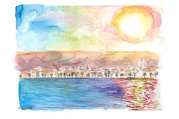 Blick auf Split Kroatien vom Adriatischen Meer in der Morgensonne von Markus Bleichner