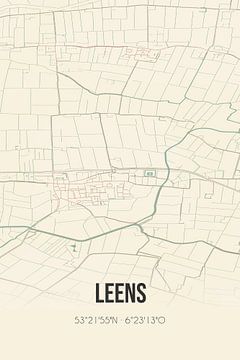 Alte Karte von Leens (Groningen) von Rezona
