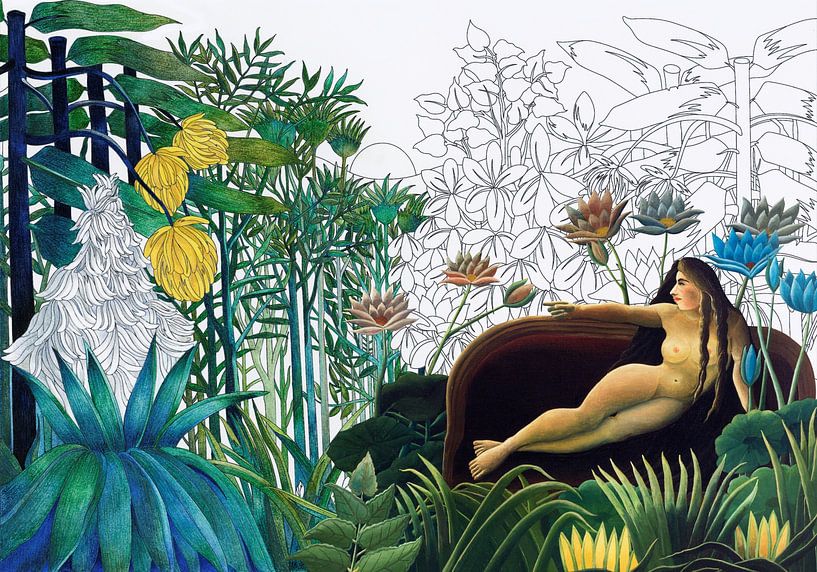 Henri Rousseau Combined Art by Marja van den Hurk