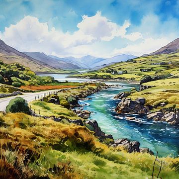 Blick auf Irland von Abstraktes Gemälde