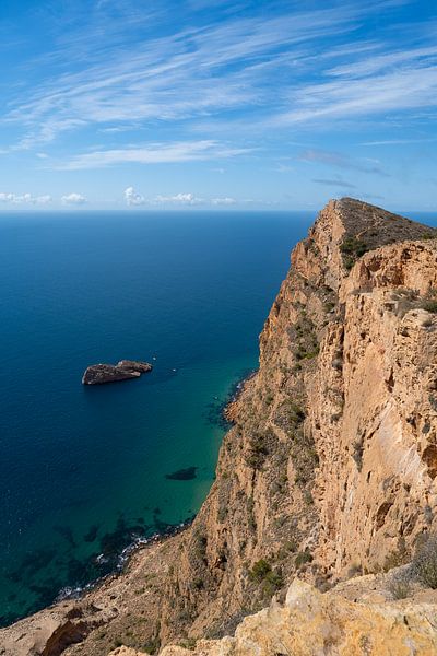 Steep cliffs and the blue Mediterranean by Adriana Mueller