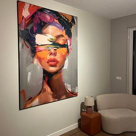 Photo de nos clients: Portrait abstrait très coloré par Carla Van Iersel, sur ArtFrame